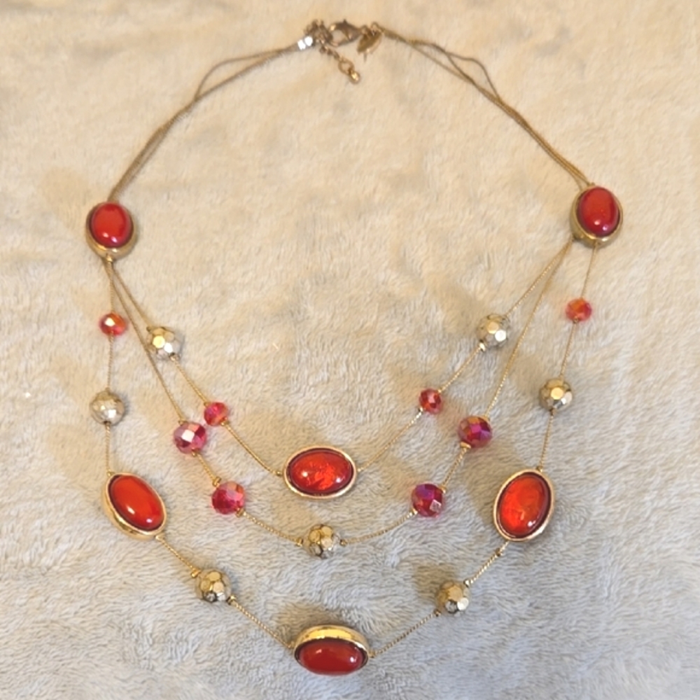 #170 Red and Gold Necklace